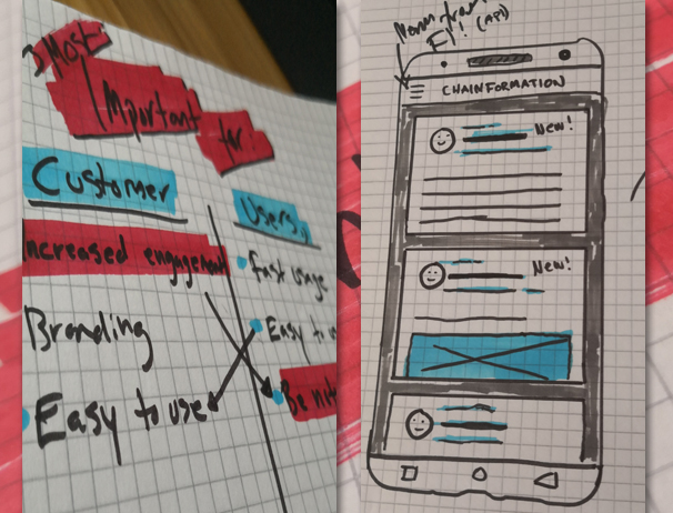 Chainformation companion app early sketch